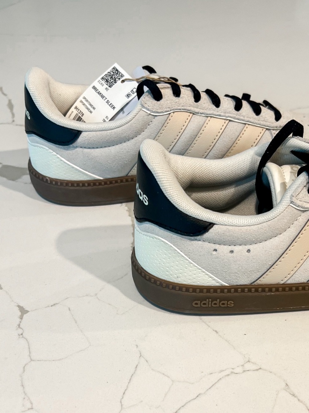 Adidas Breaknet Sleek Off White and Crystal Linen Sneaker Womens Sz 7 - Picture 11 of 15
